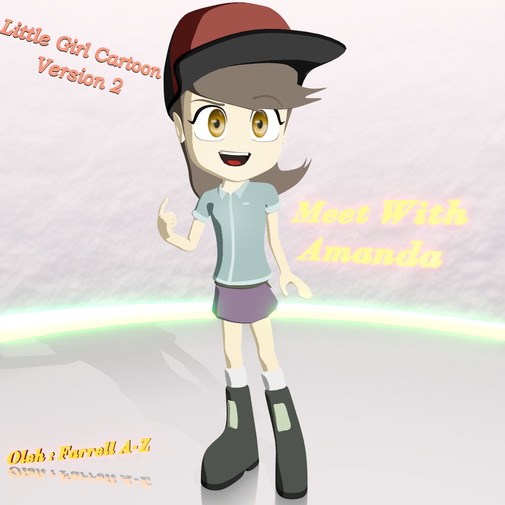 Little Girl Cartoon Character Version 2 preview image 1